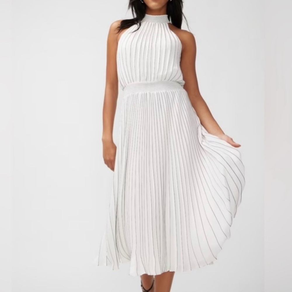 WHBM Pleated Midi Halter Dress size 14 - Picture 3 of 14